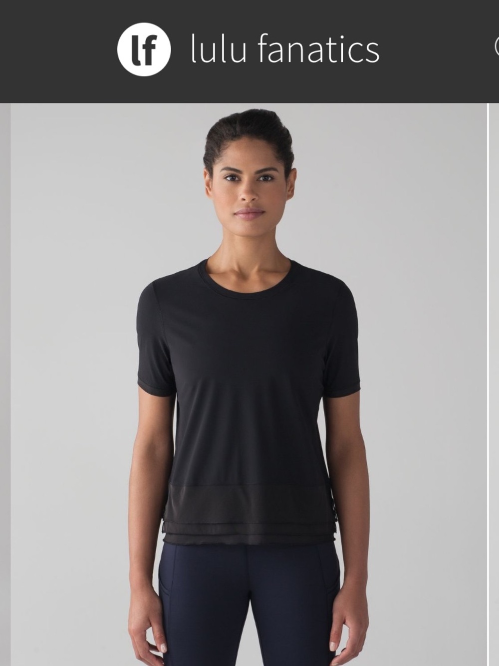 Lululemon Sole Training Short Sleeve Tee sz 8 Black Relaxed Fit UV Protection